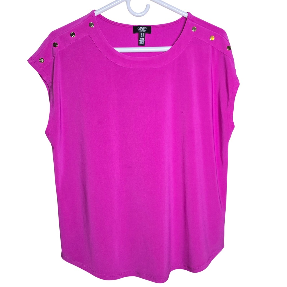 Jones New York Signature Womens Sleeveless Pink Size Medium Silver Details